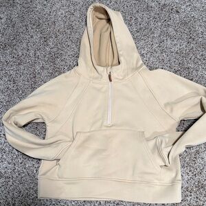 Camel 3/4 Zip Up Scuba Hoodie Jacket Small